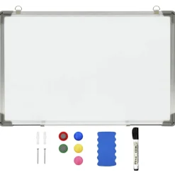 vidaXL Whiteboard magnetisch 50x35 cm staal wit