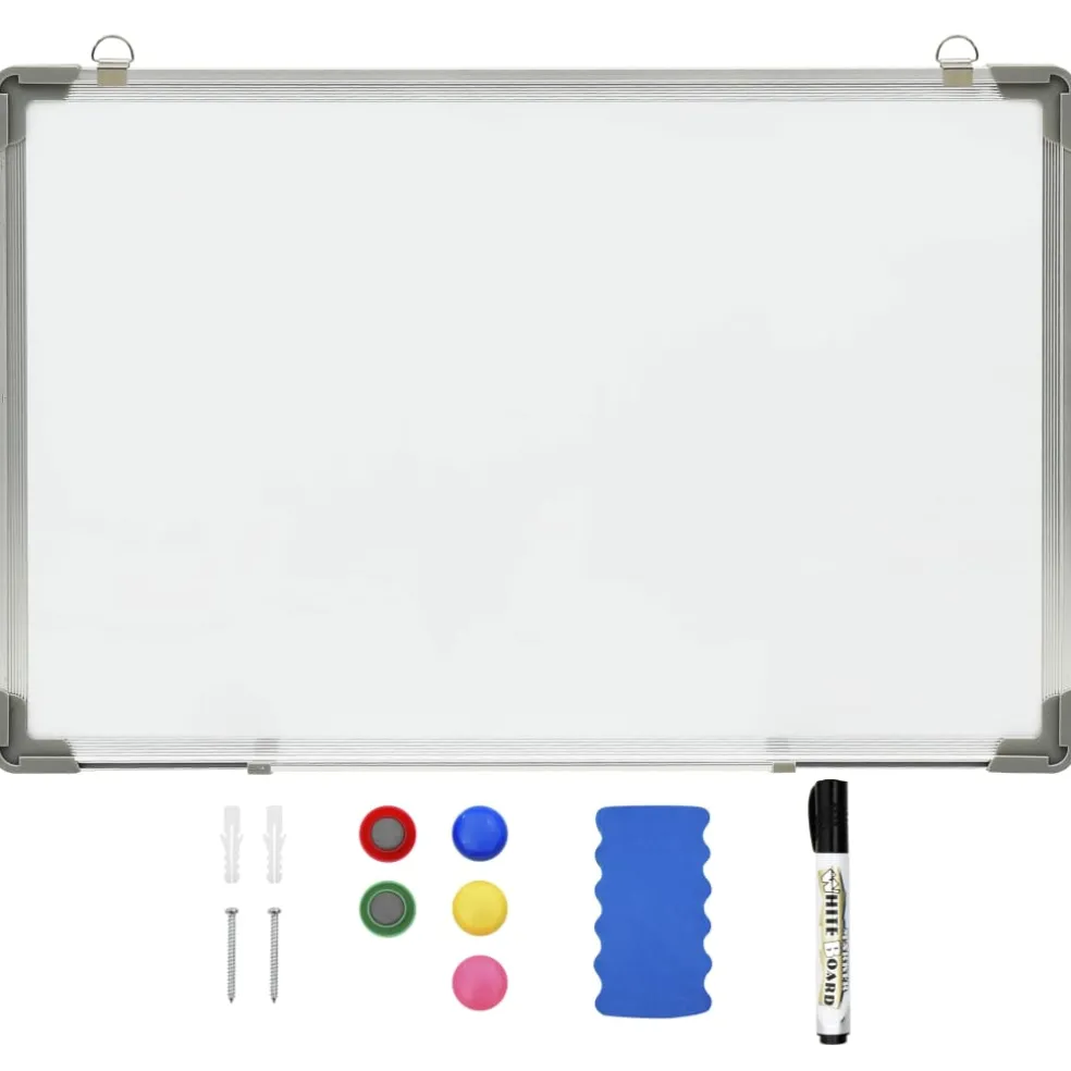 vidaXL Whiteboard magnetisch 50x35 cm staal wit