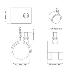 vidaXL Wielen 2 st Zwart 40,1 x 37,8 mm PP en IJzer