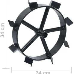vidaXL Wielen voor 6,5 pk benzinefrees 2 st metaal