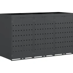 vidaXL Wieltjesbakopslag voor 3 bakken Antraciet 204 x 77,5 x 121,5 cm