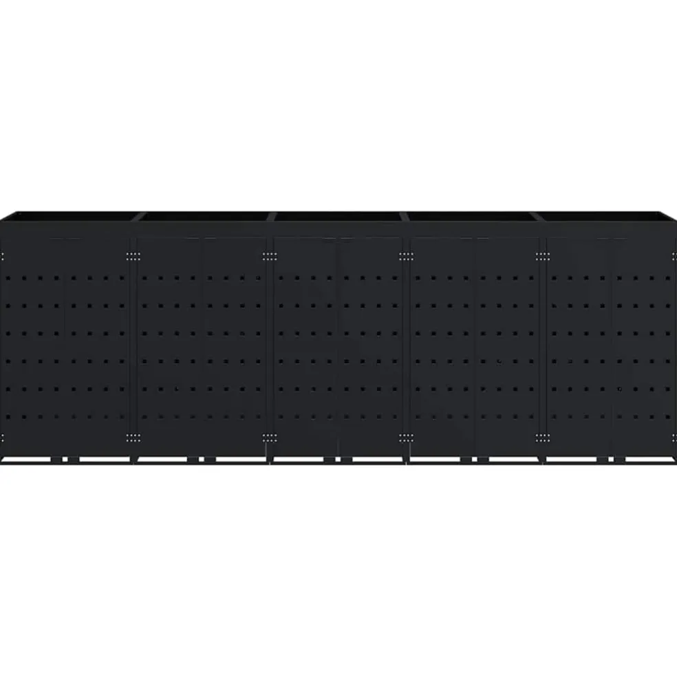 vidaXL Wieltjesbakopslag voor 5 bakken Zwart 340 x 77,5 x 121,5 cm