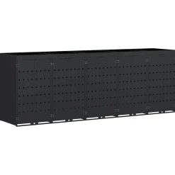 vidaXL Wieltjesbakopslag voor 5 bakken Zwart 340 x 77,5 x 121,5 cm