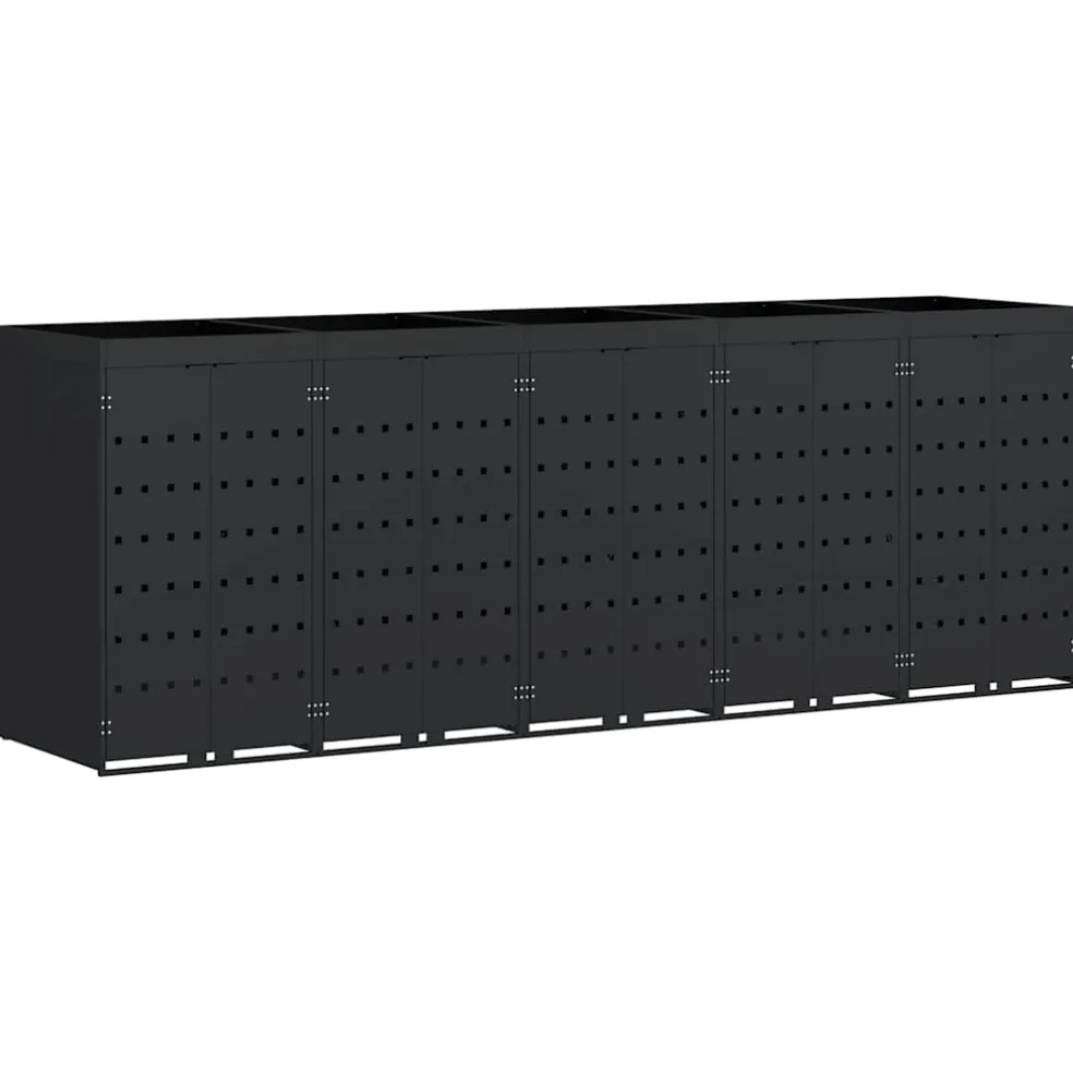 vidaXL Wieltjesbakopslag voor 5 bakken Zwart 340 x 77,5 x 121,5 cm