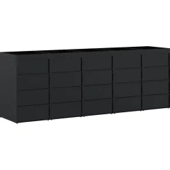vidaXL Wieltjesbakopslag voor 5 bakken Zwart 340 x 77,5 x 121,5 cm