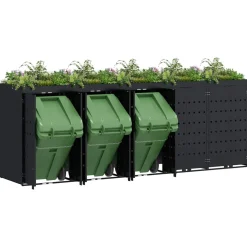 vidaXL Wieltjesbakopslag voor 5 bakken Zwart 340 x 77,5 x 121,5 cm
