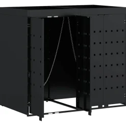 vidaXL Wieltjesbakopslag voor 2 bakken Zwart 136 x 77,5 x 121,5 cm