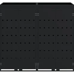 vidaXL Wieltjesbakopslag voor 2 bakken Zwart 136 x 77,5 x 121,5 cm