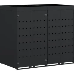 vidaXL Wieltjesbakopslag voor 2 bakken Zwart 136 x 77,5 x 121,5 cm