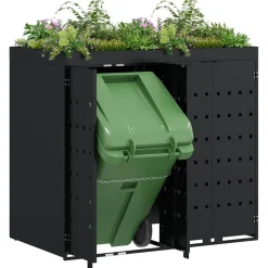 vidaXL Wieltjesbakopslag voor 2 bakken Zwart 136 x 77,5 x 121,5 cm