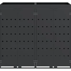 vidaXL Wieltjesbakopslag voor 2 bakken Antraciet 136 x 77,5 x 121,5 cm