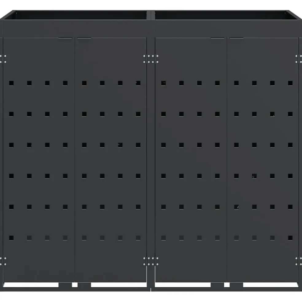 vidaXL Wieltjesbakopslag voor 2 bakken Antraciet 136 x 77,5 x 121,5 cm