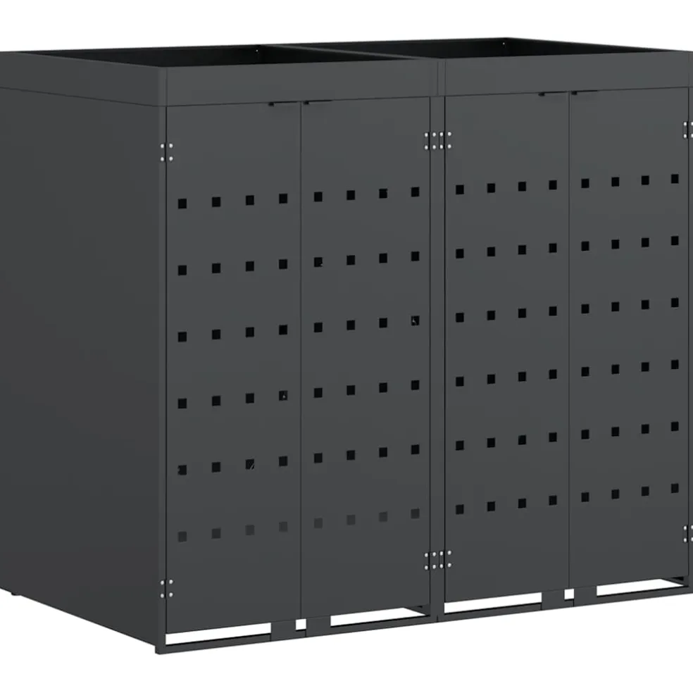 vidaXL Wieltjesbakopslag voor 2 bakken Antraciet 136 x 77,5 x 121,5 cm