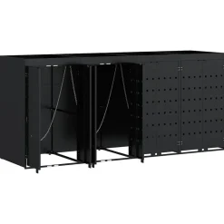 vidaXL Wieltjesbakopslag voor 4 bakken Zwart 272 x 77,5 x 121,5 cm