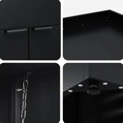 vidaXL Wieltjesbakopslag voor 4 bakken Zwart 272 x 77,5 x 121,5 cm