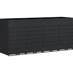 vidaXL Wieltjesbakopslag voor 4 bakken Zwart 272 x 77,5 x 121,5 cm