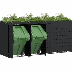 vidaXL Wieltjesbakopslag voor 4 bakken Zwart 272 x 77,5 x 121,5 cm