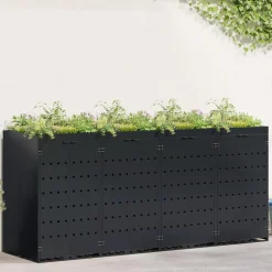 vidaXL Wieltjesbakopslag voor 4 bakken Zwart 272 x 77,5 x 121,5 cm