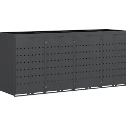 vidaXL Wieltjesbakopslag voor 4 bakken Antraciet 272 x 77,5 x 121,5 cm