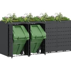 vidaXL Wieltjesbakopslag voor 4 bakken Antraciet 272 x 77,5 x 121,5 cm