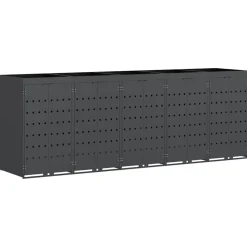 vidaXL Wieltjesbakopslag voor 5 bakken Antraciet 340 x 77,5 x 121,5 cm