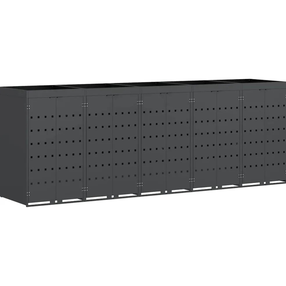 vidaXL Wieltjesbakopslag voor 5 bakken Antraciet 340 x 77,5 x 121,5 cm