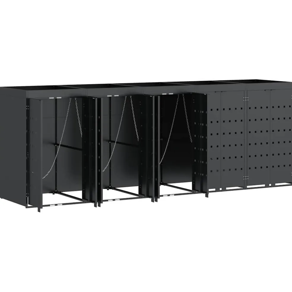 vidaXL Wieltjesbakopslag voor 5 bakken Antraciet 340 x 77,5 x 121,5 cm