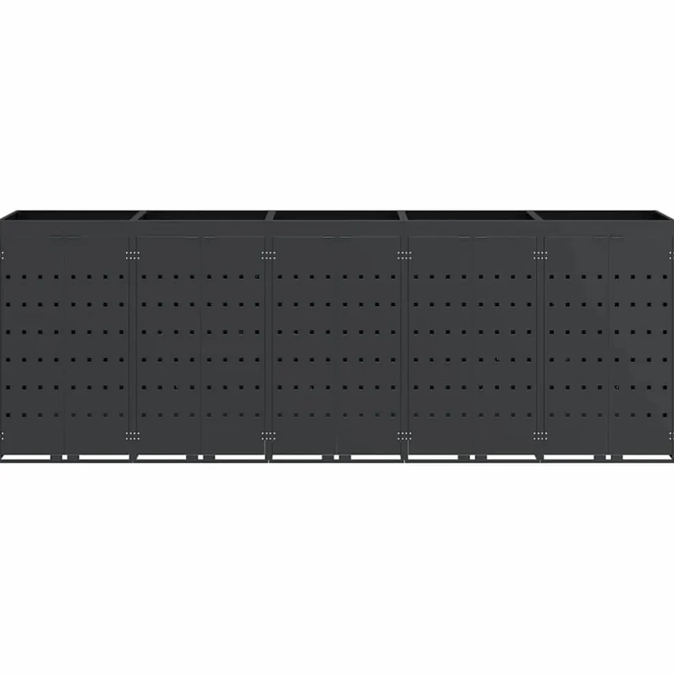 vidaXL Wieltjesbakopslag voor 5 bakken Antraciet 340 x 77,5 x 121,5 cm