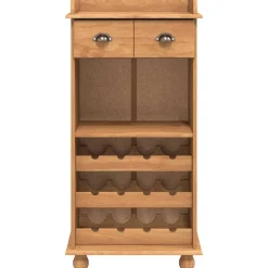 vidaXL Wijnkast ASKIM Honing Wax 57 x 37 x 114 cm Massief grenenhout