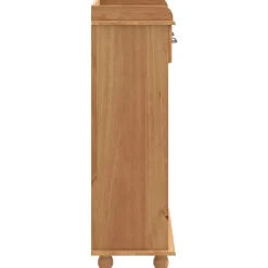 vidaXL Wijnkast ASKIM Honing Wax 57 x 37 x 114 cm Massief grenenhout