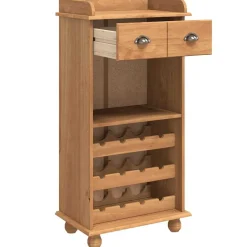 vidaXL Wijnkast ASKIM Honing Wax 57 x 37 x 114 cm Massief grenenhout