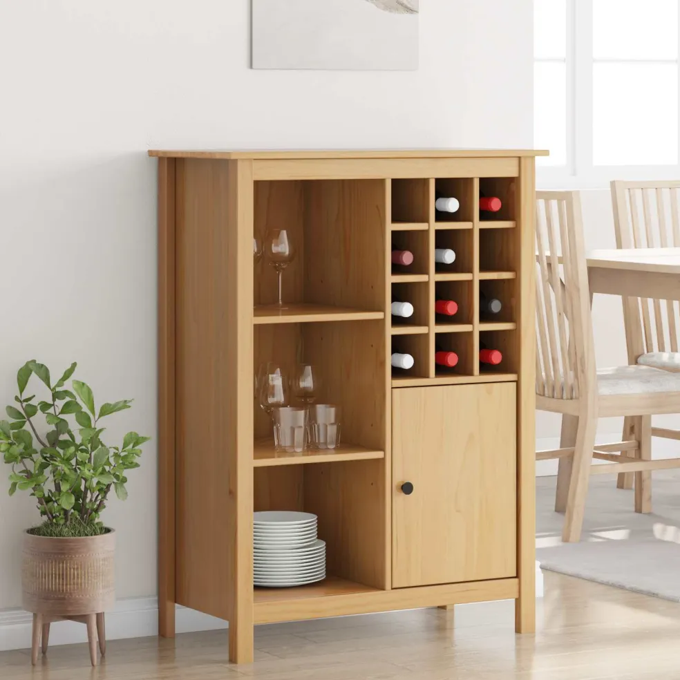 vidaXL Wijnkast HILL Honingbruin 79.5 x 40 x 107.5 cm