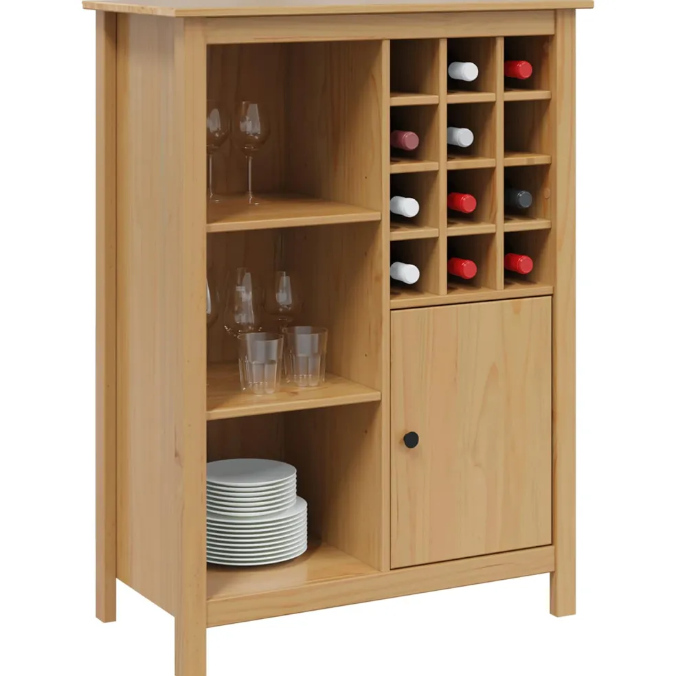 vidaXL Wijnkast HILL Honingbruin 79.5 x 40 x 107.5 cm