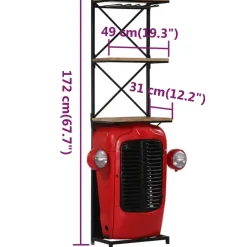 vidaXL Wijnkast tractor 49x31x172 cm massief mangohout