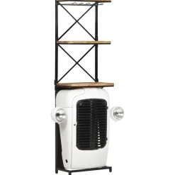 vidaXL Wijnkast tractor 49x31x172 cm ruw mangohout wit
