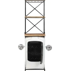 vidaXL Wijnkast tractor 49x31x172 cm ruw mangohout wit