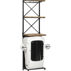 vidaXL Wijnkast tractor 49x31x172 cm ruw mangohout wit