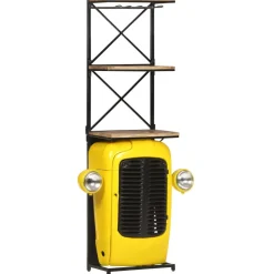 vidaXL Wijnkast tractor 49x31x172 cm massief mangohout geel