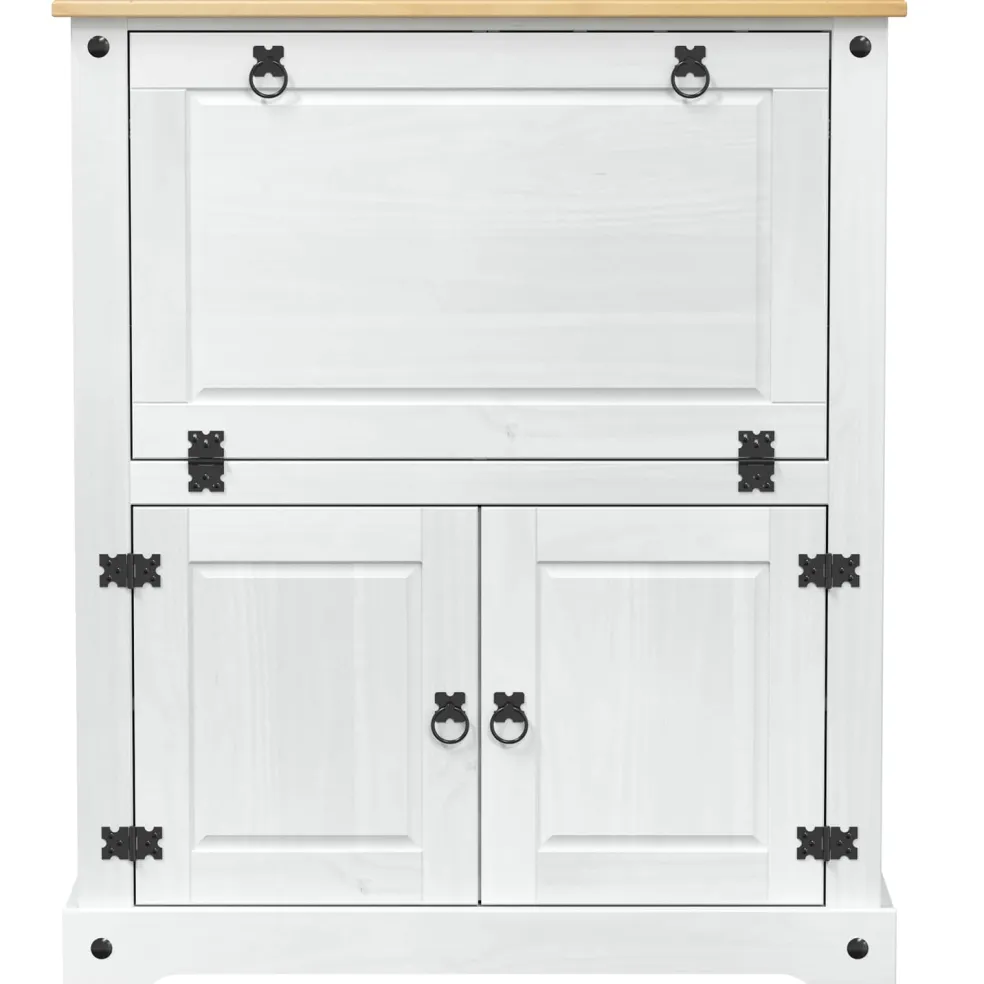 vidaXL Wijnkast Wit 97 x 45 x 114 cm Massief grenenhout