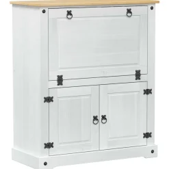 vidaXL Wijnkast Wit 97 x 45 x 114 cm Massief grenenhout