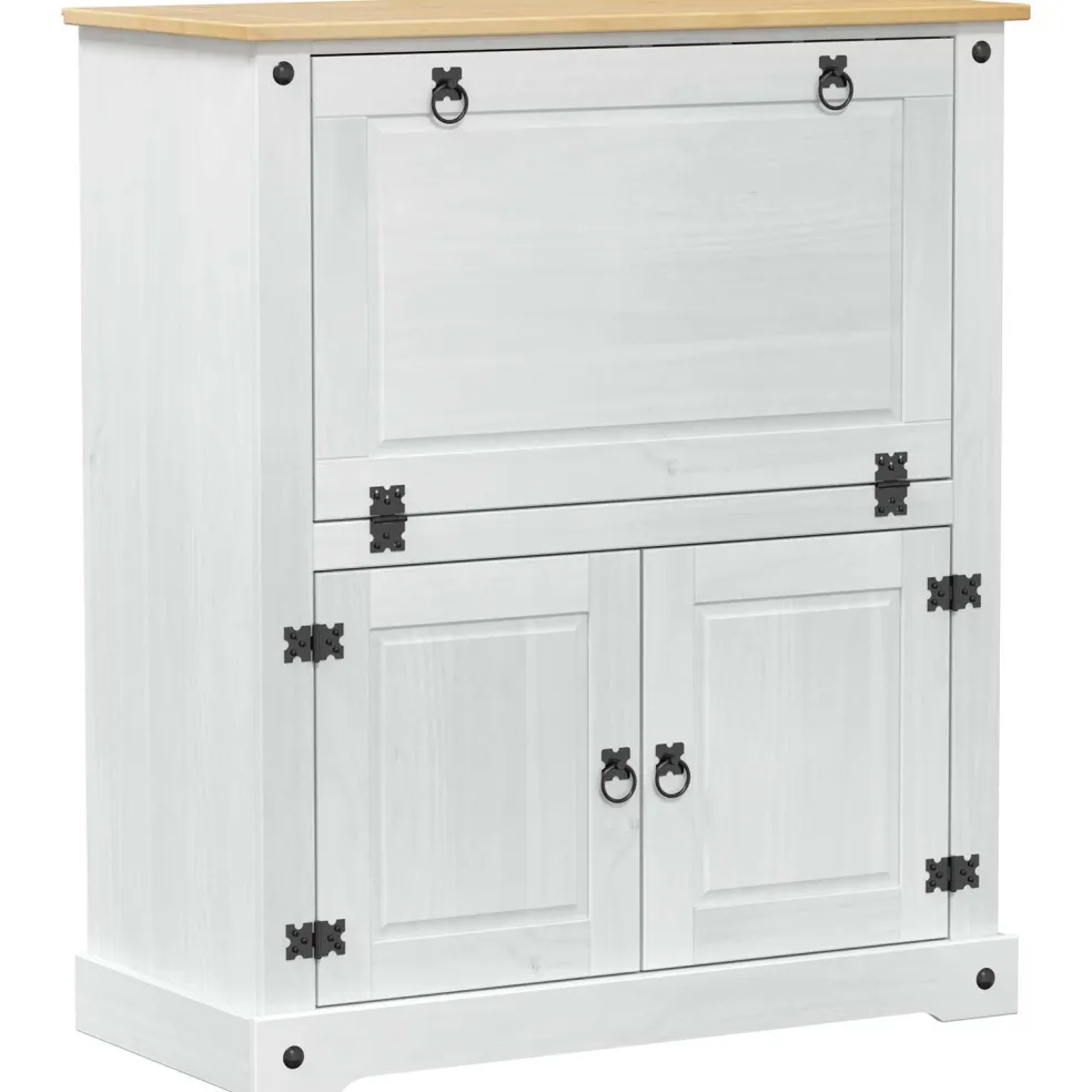 vidaXL Wijnkast Wit 97 x 45 x 114 cm Massief grenenhout