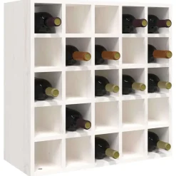 vidaXL Wijnkast Wit 56x25x56 cm Massief grenenhout
