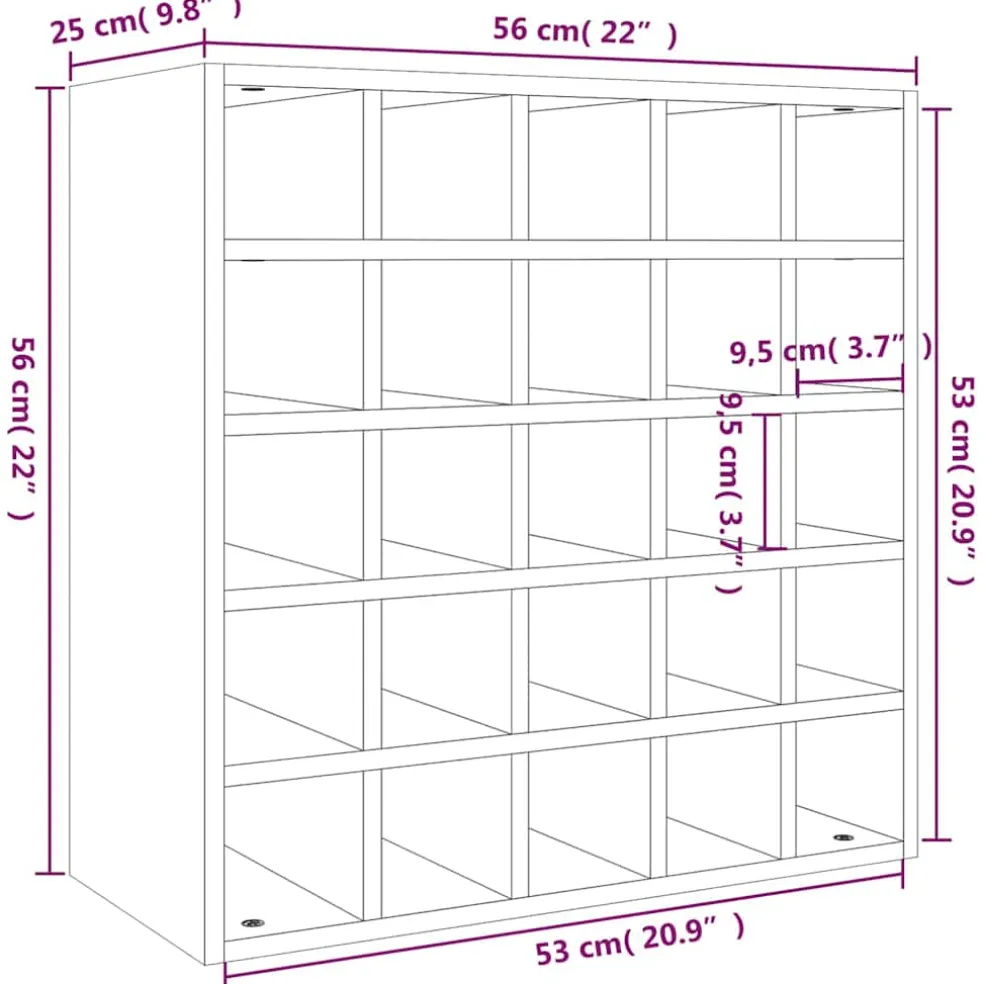 vidaXL Wijnkast Wit 56x25x56 cm Massief grenenhout