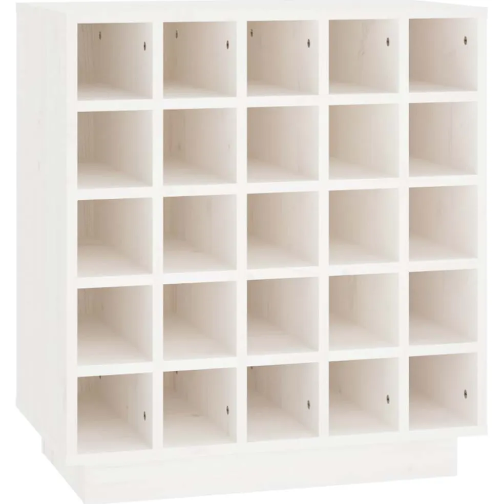 vidaXL Wijnkast 55,5x34x61 cm massief grenenhout wit
