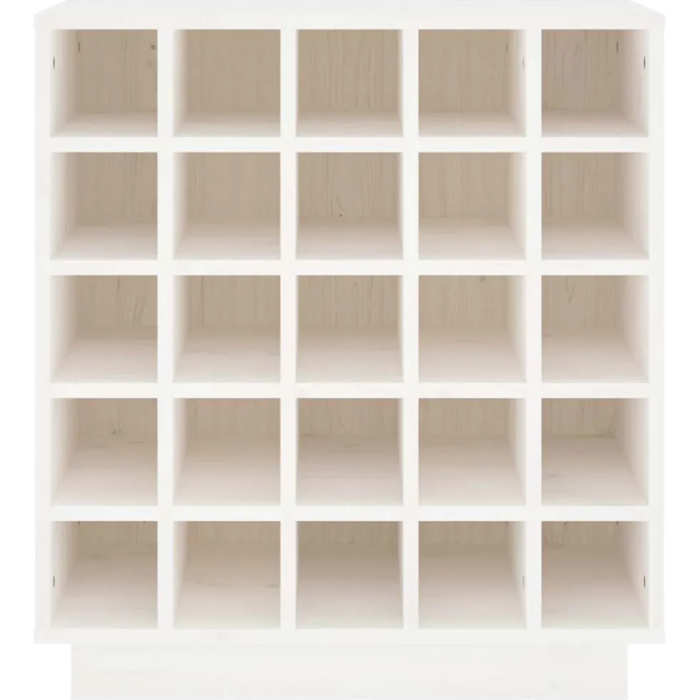 vidaXL Wijnkast 55,5x34x61 cm massief grenenhout wit