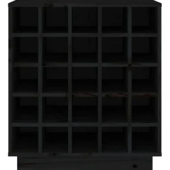 vidaXL Wijnkast 55,5x34x61 cm massief grenenhout zwart
