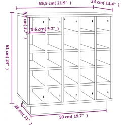 vidaXL Wijnkast 55,5x34x61 cm massief grenenhout zwart