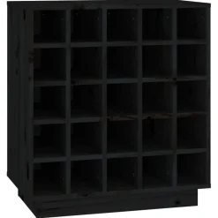 vidaXL Wijnkast 55,5x34x61 cm massief grenenhout zwart