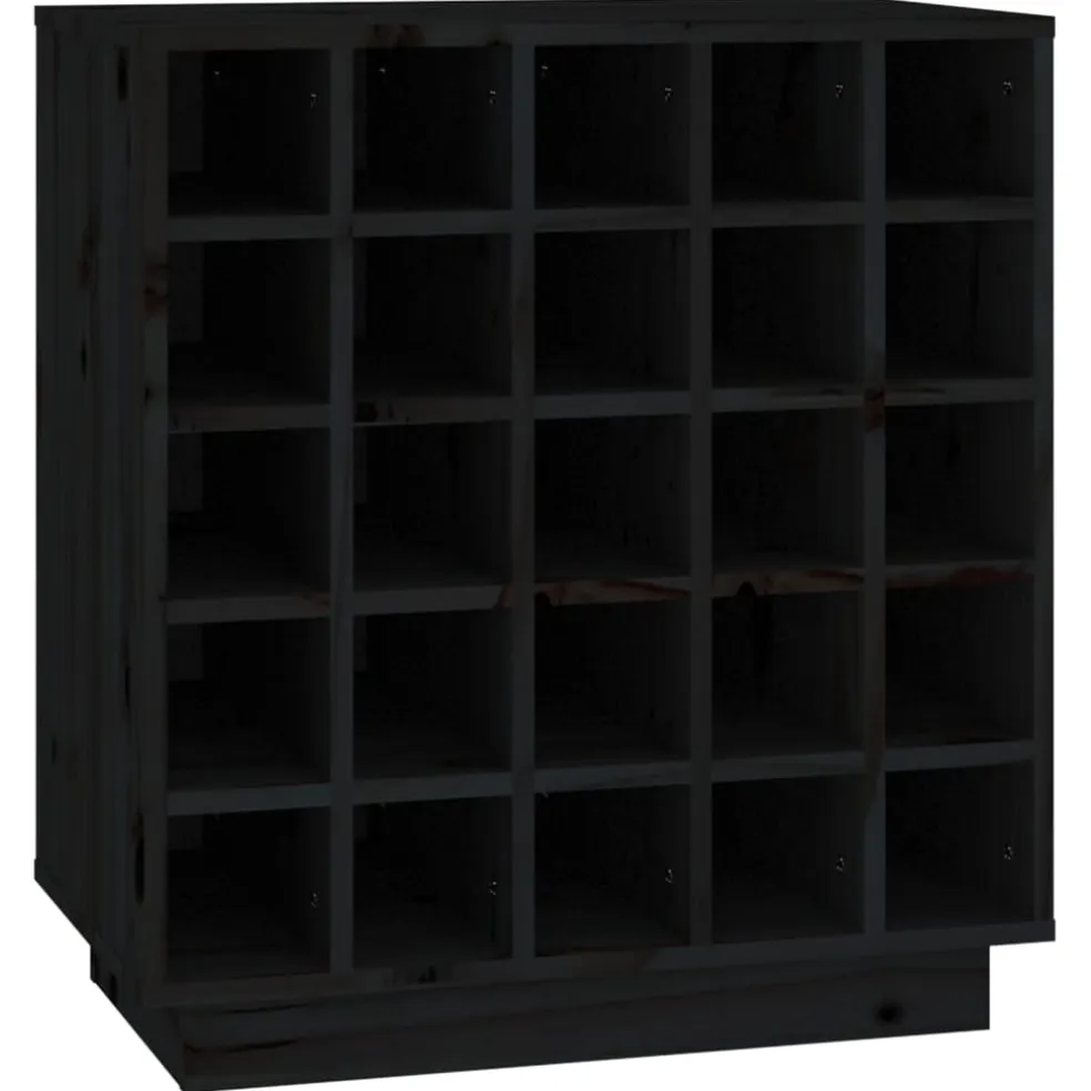 vidaXL Wijnkast 55,5x34x61 cm massief grenenhout zwart