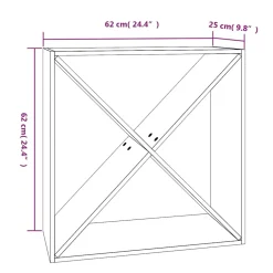 vidaXL Wijnkast 62x25x62 cm massief grenenhout zwart
